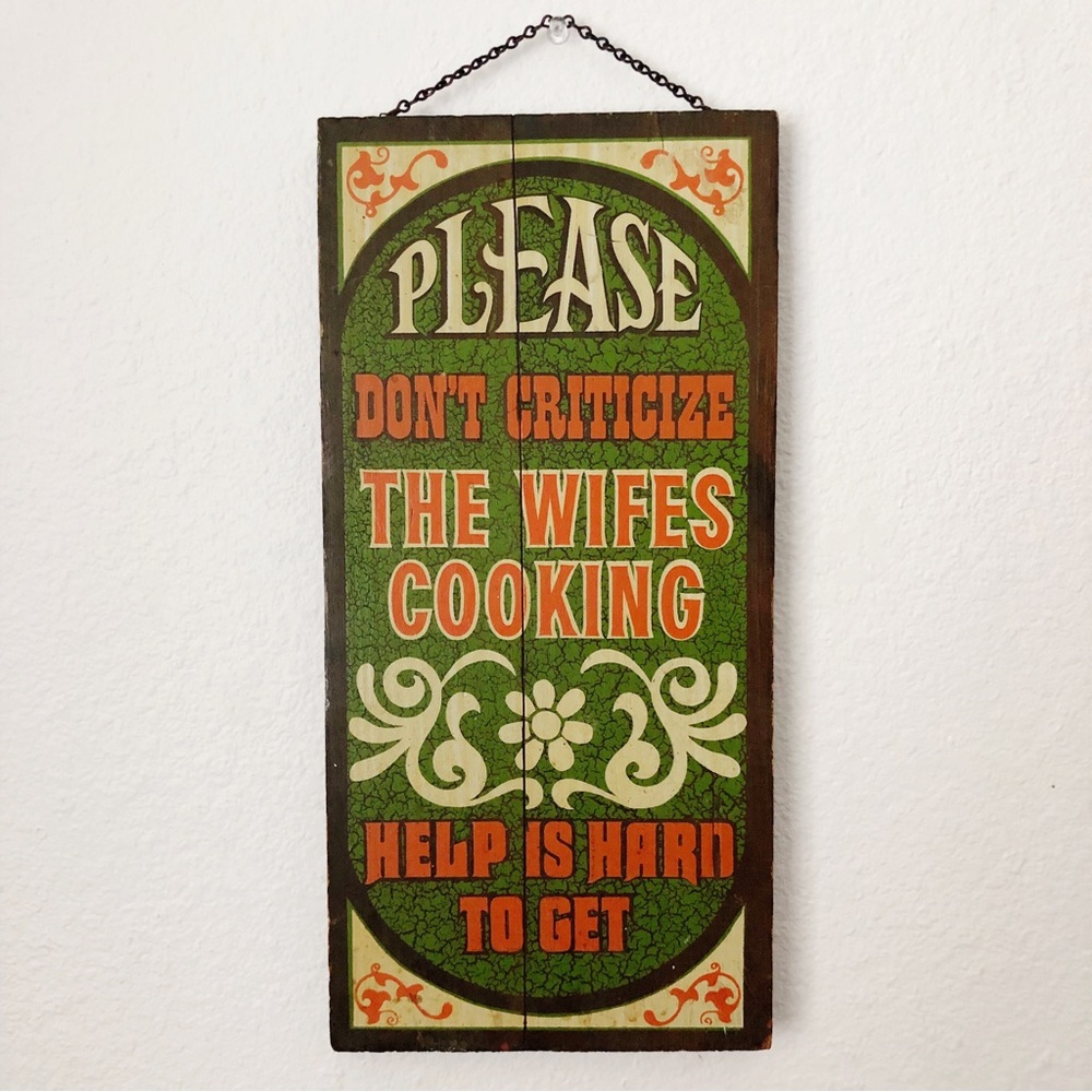 SOLD on Ⓜ️ | Vintage 1970’s MCM Wooden George Nathan Retro Hippie Wall Sign